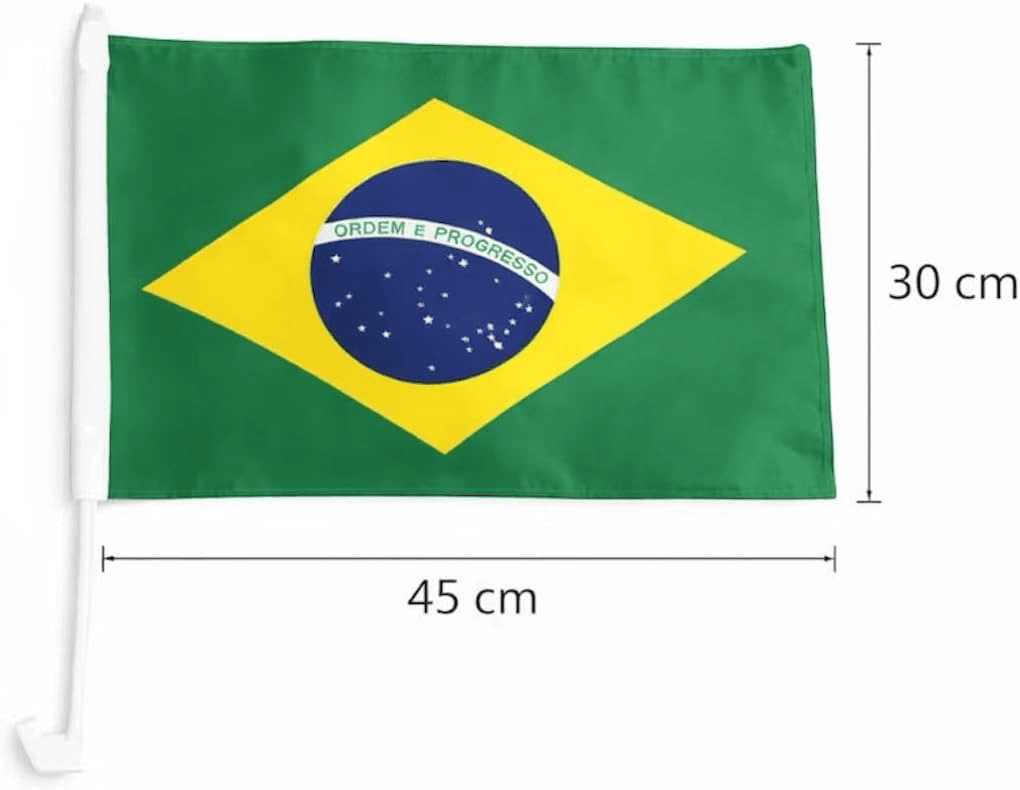 Kit 2 Bandeiras do Brasil para Carro 45x30cm 2