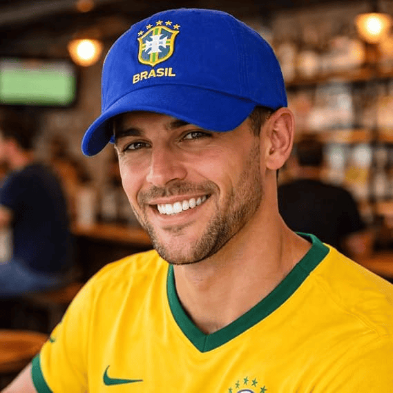 Boné Masculino Feminino Brasil Azul Royal com Bordado 2