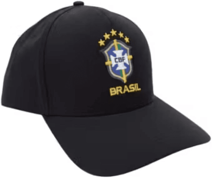 Boné Seleção Brasileira, Preto com Bordado Dourado
