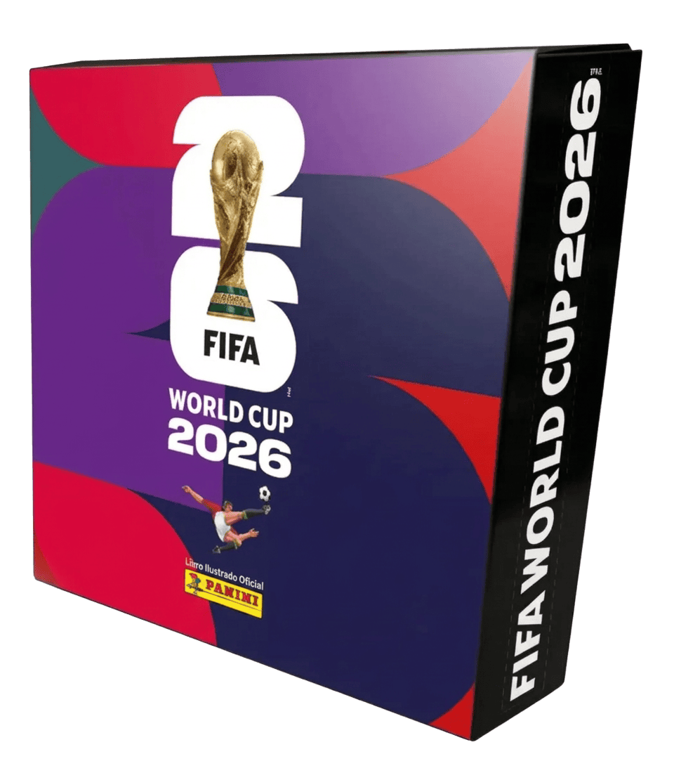 Copa do Mundo 2026 Box Futebol Premium c/ 1 Álbum Capa Dura + 40 Envelopes de Figurinhas FIFA WORLD CUP 2026