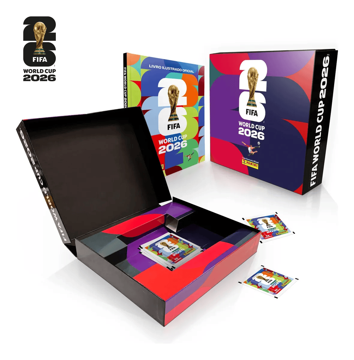 Copa do Mundo 2026 Box Futebol Premium c/ 1 Álbum Capa Dura + 40 Envelopes de Figurinhas FIFA WORLD CUP 2026 2