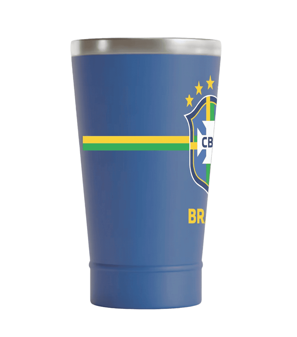 Copo Térmico Cerveja + Ebook - CBF - Escudo Listras Centrais - Escuros 2