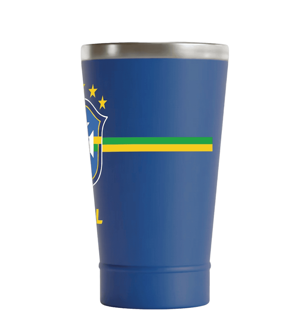 Copo Térmico Cerveja + Ebook - CBF - Escudo Listras Centrais - Escuros 3