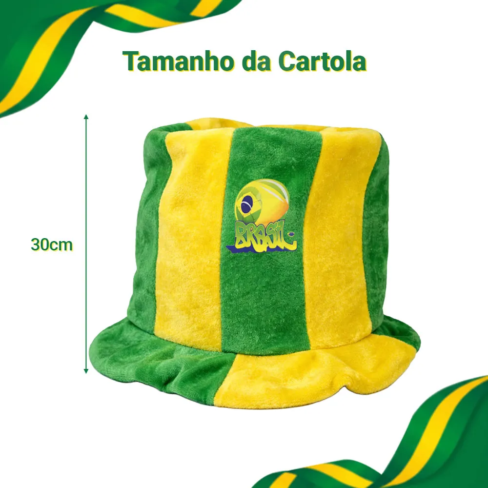 Kit Torcedor Copa Do Mundo Brasil Cartola C/3 Peças 3