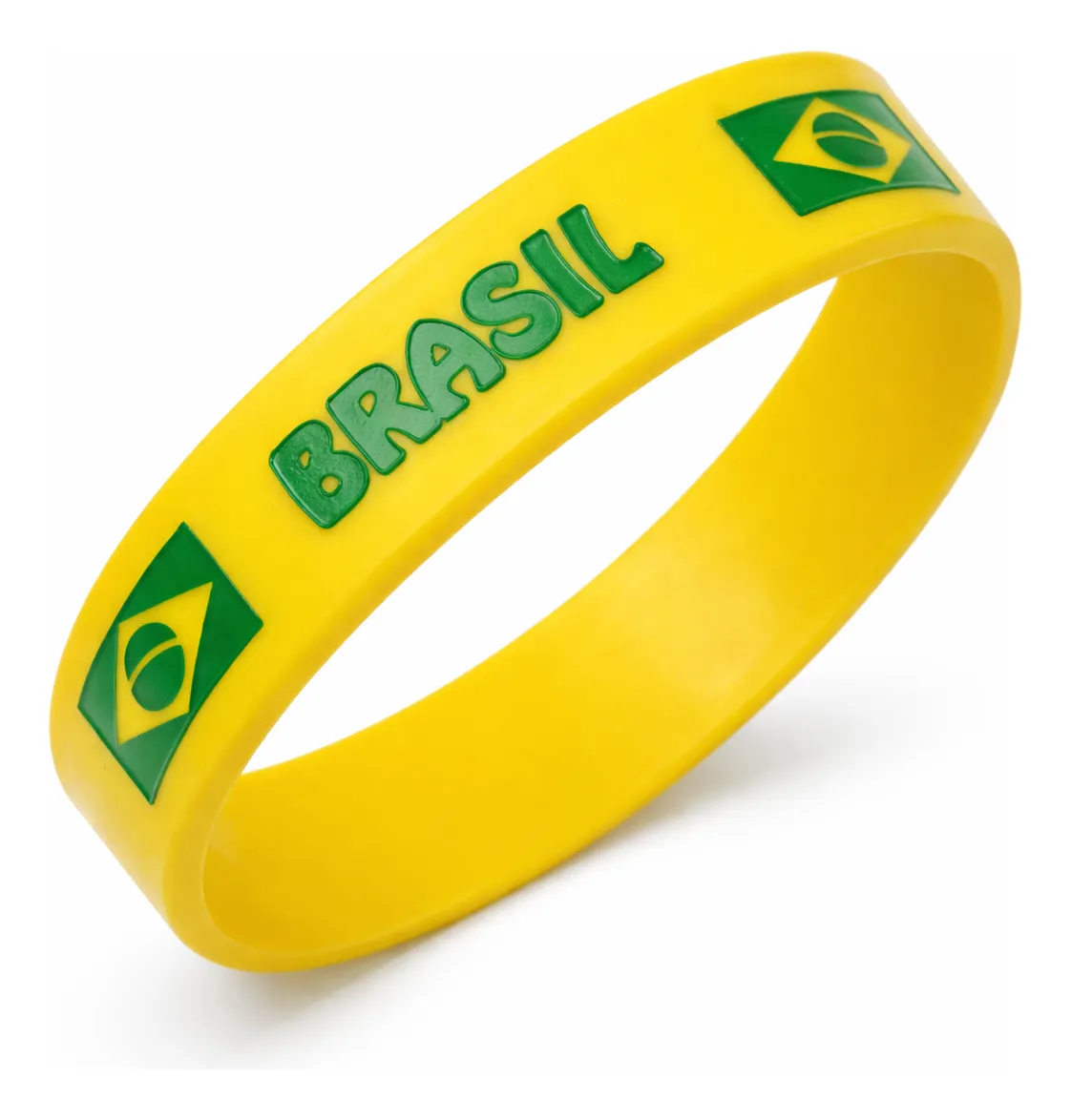 Kit 20 Pulseira Silicone Brasil Torcida Futebol Copa Mundo 2