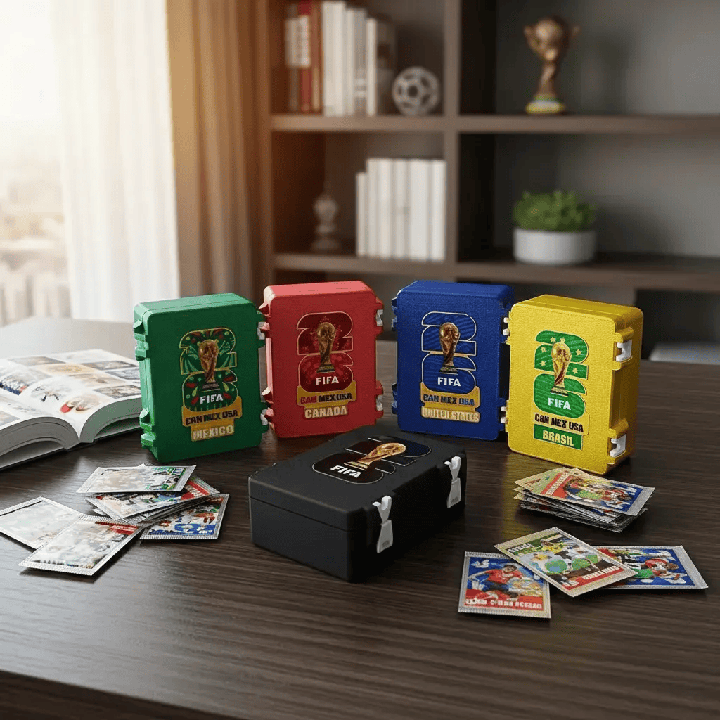 Caixa Maleta Porta Figurinhas Album Copa Do Mundo 2026 Fifa Preto 2