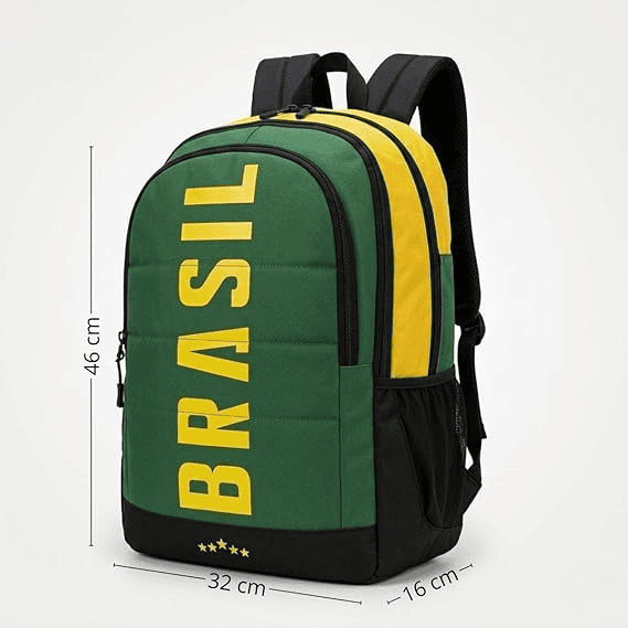 Mochila Brasil Copa 2026 Verde Amarela Grande 2