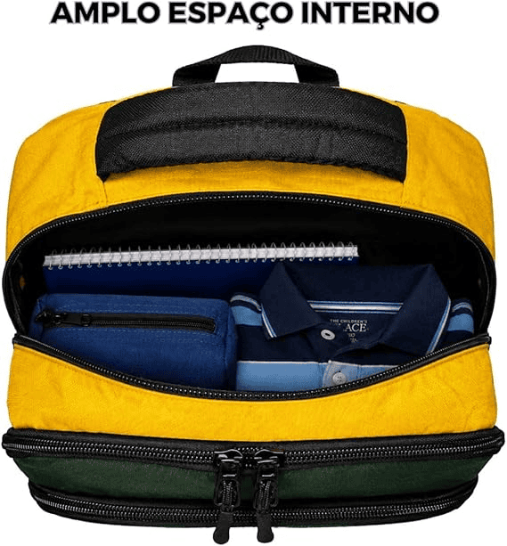 Mochila Brasil Copa 2026 Verde Amarela Grande 4