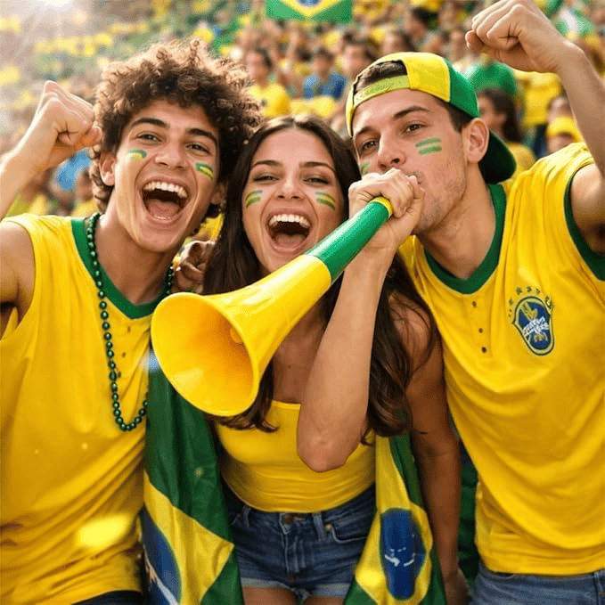 Corneta Vuvuzela Brasil, Verde e Amarelo 3